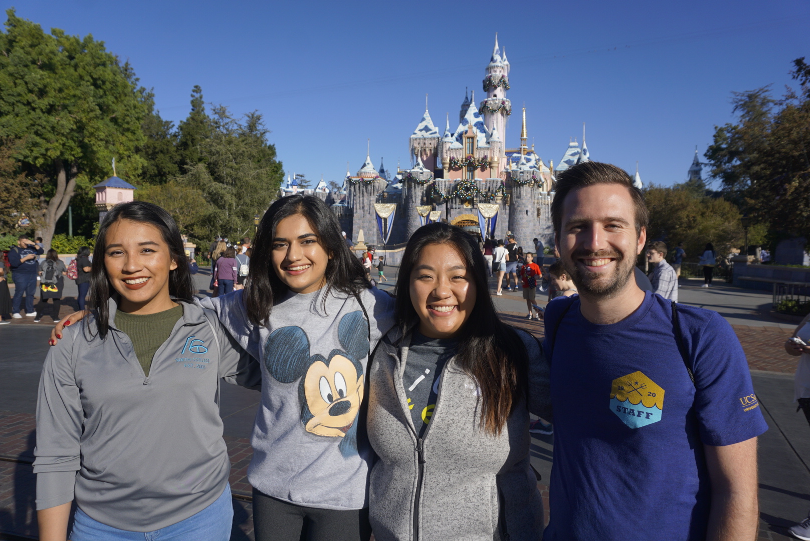 Students in front of Disneyland castle