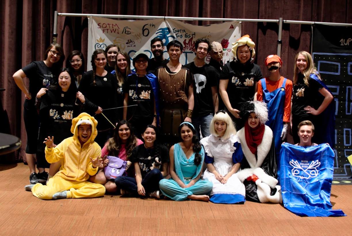 Students posing dressed up in costume